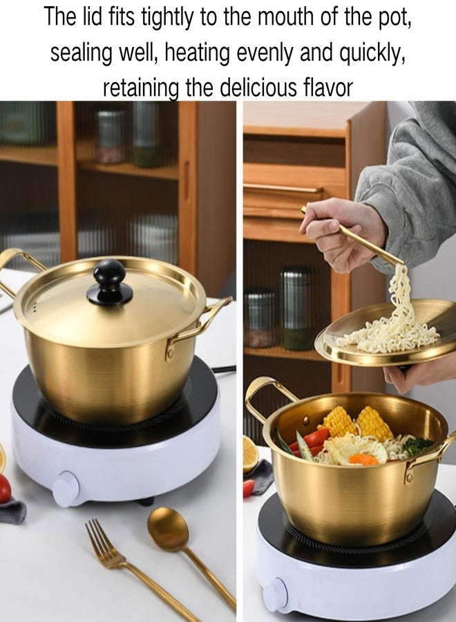 GOVNPJ Korean Ramen Pot With Lid, 2 Pack Korean Noodle Cooker, Korean Pot Stainless Steel Cooking Pot for Soup, Pasta, Dishwasher Safe (7", 7.9") - Image 3